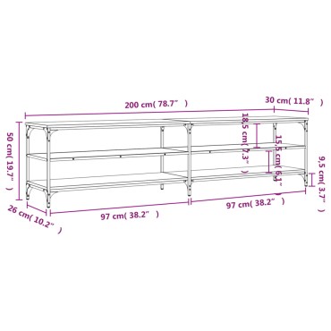 vidaXL Έπιπλο Τηλεόρασης Sonoma Δρυς 200x30x50cm Επεξ. Ξύλο