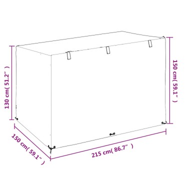 vidaXL Καλύμματα Κούνιας 12 Κρίκοι 2 τεμ. 215x150x130/150cm Πολυαιθ.