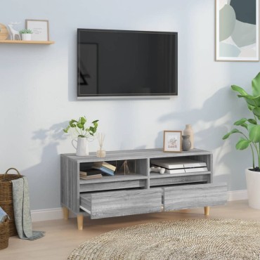 vidaXL Έπιπλο Τηλεόρασης Γκρι Sonoma 100x34,5x44,5cm Επεξεργ. Ξύλο