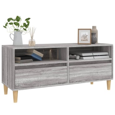 vidaXL Έπιπλο Τηλεόρασης Γκρι Sonoma 100x34,5x44,5cm Επεξεργ. Ξύλο