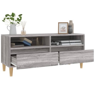 vidaXL Έπιπλο Τηλεόρασης Γκρι Sonoma 100x34,5x44,5cm Επεξεργ. Ξύλο