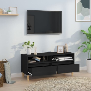 vidaXL Έπιπλο Τηλεόρασης Μαύρο 100x34,5x44,5cm Επεξεργ. Ξύλο