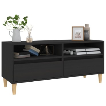 vidaXL Έπιπλο Τηλεόρασης Μαύρο 100x34,5x44,5cm Επεξεργ. Ξύλο