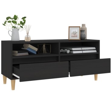 vidaXL Έπιπλο Τηλεόρασης Μαύρο 100x34,5x44,5cm Επεξεργ. Ξύλο