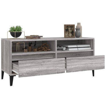 vidaXL Έπιπλο Τηλεόρασης Γκρι Sonoma 100x34,5x44,5cm Επεξεργ. Ξύλο