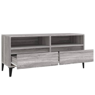 vidaXL Έπιπλο Τηλεόρασης Γκρι Sonoma 100x34,5x44,5cm Επεξεργ. Ξύλο