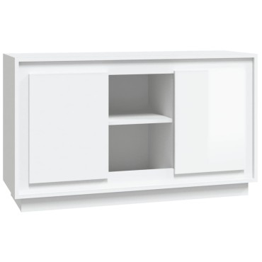 vidaXL Μπουφές Γυαλιστερό Λευκό 102x35x60cm από Επεξεργασμένο Ξύλο 1 τεμ.
