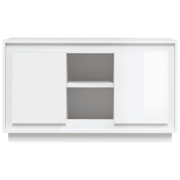 vidaXL Μπουφές Γυαλιστερό Λευκό 102x35x60cm από Επεξεργασμένο Ξύλο 1 τεμ.