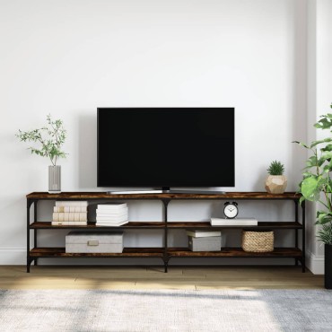 vidaXL Έπιπλο Τηλεόρασης Καπνιστή Δρυς 180x30x50cm Επεξ. Ξύλο/Μέταλλο