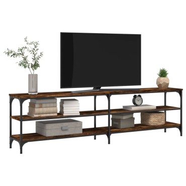 vidaXL Έπιπλο Τηλεόρασης Καπνιστή Δρυς 180x30x50cm Επεξ. Ξύλο/Μέταλλο