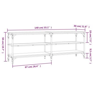 vidaXL Έπιπλο Τηλεόρασης Καφέ Δρυς 140x30x50cm Επεξεργασμένο Ξύλο
