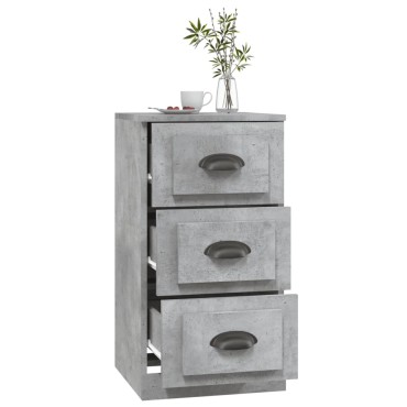 vidaXL Μπουφές Γκρι Σκυροδέματος 36x35,5x67,5cm Επεξεργασμένο Ξύλο 1 τεμ.
