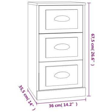 vidaXL Μπουφές Γκρι Σκυροδέματος 36x35,5x67,5cm Επεξεργασμένο Ξύλο 1 τεμ.