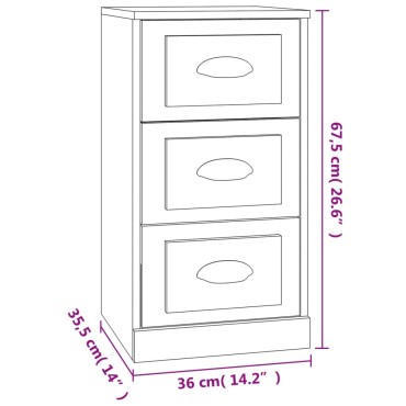 vidaXL Ντουλάπι Μαύρο 36x35,5x67,5cm από Επεξεργασμένο Ξύλο 1 τεμ.