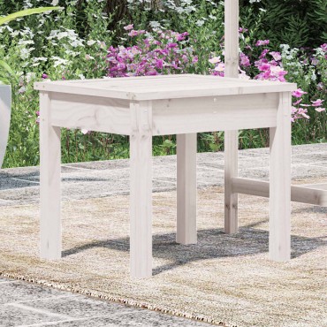 vidaXL Παγκάκι Κήπου Λευκό 50x44x45cm από Μασίφ Ξύλο Πεύκου 1 τεμ.