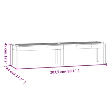 vidaXL Πάγκος Κήπου Διθέσιος 203,5x44x45cm Μασίφ Ξύλο Ψευδοτσούγκας