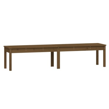 vidaXL Πάγκος Κήπου Διθέσιος Μελί 203,5x44x45cm Μασίφ Ξύλο Πεύκου