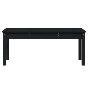 vidaXL Παγκάκι Κήπου Μαύρο 109x44x45cm από Μασίφ Ξύλο Πεύκου 1 τεμ.