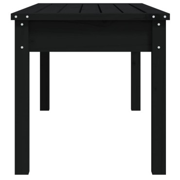 vidaXL Παγκάκι Κήπου Μαύρο 109x44x45cm από Μασίφ Ξύλο Πεύκου 1 τεμ.