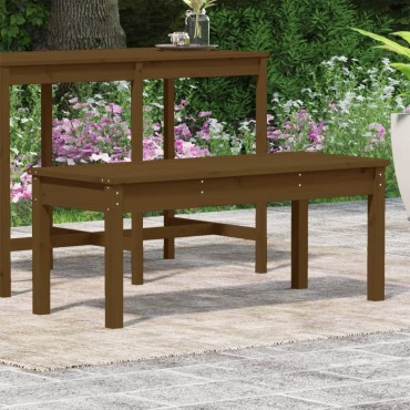 vidaXL Πάγκος Κήπου Μελί 109x44x45cm από Μασίφ Ξύλο Πεύκου