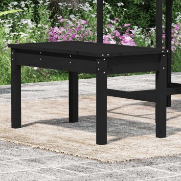 vidaXL Παγκάκι Κήπου Μαύρο 80x44x45cm από Μασίφ Ξύλο Πεύκου 1 τεμ.