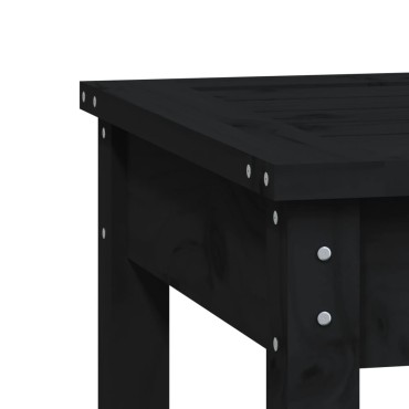 vidaXL Παγκάκι Κήπου Μαύρο 80x44x45cm από Μασίφ Ξύλο Πεύκου 1 τεμ.