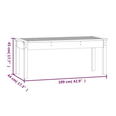 vidaXL Παγκάκι Κήπου 109x44x45cm από Μασίφ Ξύλο Ψευδοτσούγκας 1 τεμ.