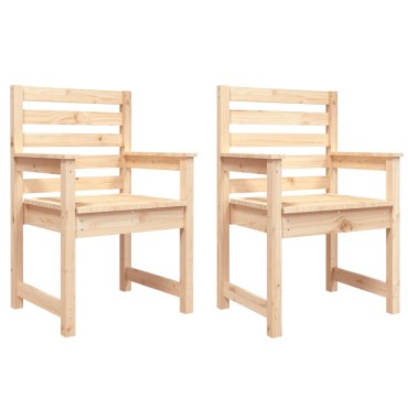 vidaXL Καρέκλες Κήπου 2 τεμ. 60x48x91cm Μασίφ Ξύλο Πεύκου