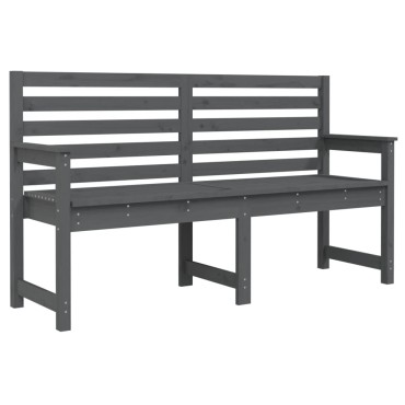 vidaXL Παγκάκι Κήπου Γκρι 159,5x48x91,5cm από Μασίφ Ξύλο Πεύκου 1 τεμ.