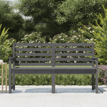 vidaXL Παγκάκι Κήπου Γκρι 159,5x48x91,5cm από Μασίφ Ξύλο Πεύκου 1 τεμ.