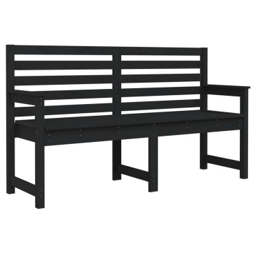 vidaXL Παγκάκι Κήπου Μαύρο 159,5x48x91,5cm από Μασίφ Ξύλο Πεύκου 1 τεμ.