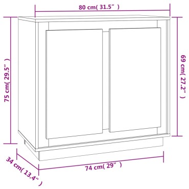 vidaXL Ντουλάπι Γκρι Sonoma 80x34x75cm από Επεξεργασμένο Ξύλο 1 τεμ.