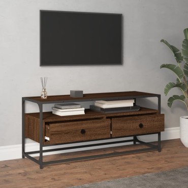 vidaXL Έπιπλο Τηλεόρασης Καφέ Δρυς 100x35x45cm Επεξεργασμένο Ξύλο