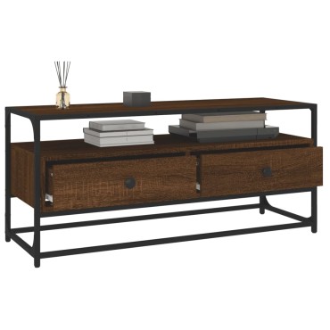 vidaXL Έπιπλο Τηλεόρασης Καφέ Δρυς 100x35x45cm Επεξεργασμένο Ξύλο