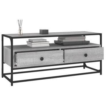 vidaXL Έπιπλο Τηλεόρασης Γκρι Sonoma 100x35x45cm από Επεξεργ. Ξύλο