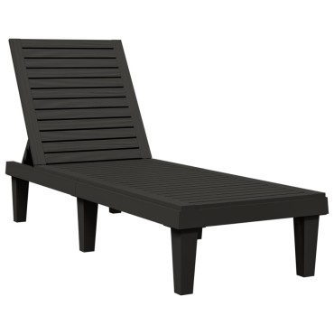vidaXL Ξαπλώστρα Μαύρη 155x58x83cm από Πολυπροπυλένιο 1 τεμ.