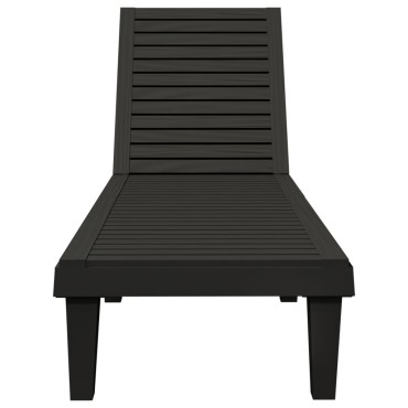 vidaXL Ξαπλώστρα Μαύρη 155x58x83cm από Πολυπροπυλένιο 1 τεμ.