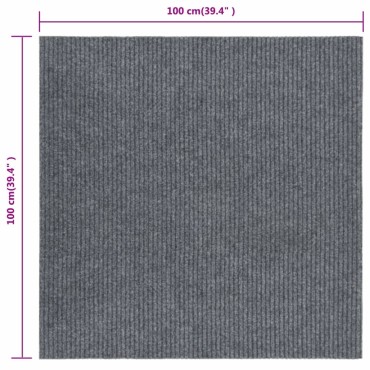 vidaXL Χαλί Διάδρομος / Συλλέκτης Βρωμιάς Γκρι 100x100cm