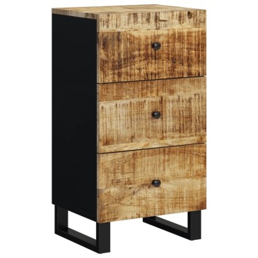 vidaXL Συρταριέρα με 3 Συρτάρια 40x33,5x75cm από Μασίφ Ξύλο Μάνγκο 1 τεμ.