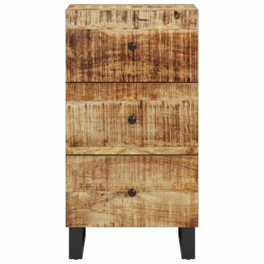 vidaXL Συρταριέρα με 3 Συρτάρια 40x33,5x75cm από Μασίφ Ξύλο Μάνγκο 1 τεμ.