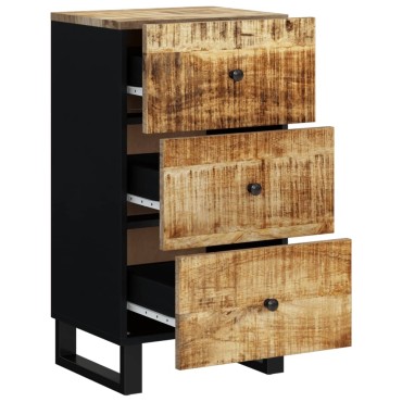 vidaXL Συρταριέρα με 3 Συρτάρια 40x33,5x75cm από Μασίφ Ξύλο Μάνγκο 1 τεμ.