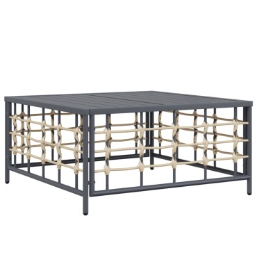 vidaXL Τραπέζι Κήπου Ανθρακί 70x70x34cm από Συνθετικό Ρατάν