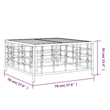 vidaXL Τραπέζι Κήπου Ανθρακί 70x70x34cm από Συνθετικό Ρατάν