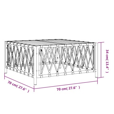 vidaXL Τραπέζι Κήπου Λευκό 70x70x34cm από Πλεγμένο Ύφασμα