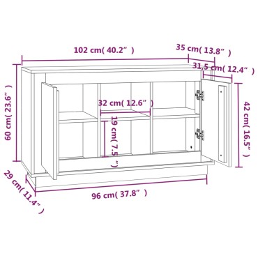 vidaXL Ντουλάπι Γκρι Σκυροδέματος 102x35x60cm Επεξεργασμένο Ξύλο 1 τεμ.