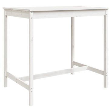vidaXL Τραπέζι Κήπου Λευκό 121x82,5x110cm από Μασίφ Ξύλο Πεύκου 1 τεμ.