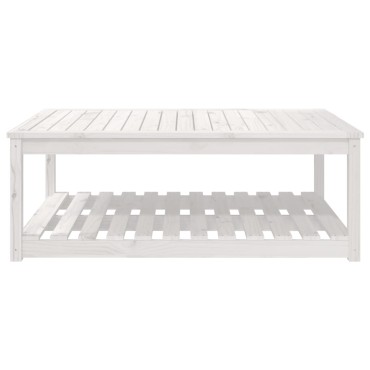 vidaXL Τραπέζι Κήπου Λευκό 121x82,5x45cm από Μασίφ Ξύλο Πεύκου 1 τεμ.