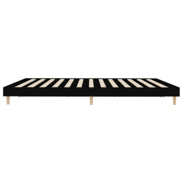 vidaXL Πλαίσιο Κρεβατιού Μαύρο 160x200 εκ. Επεξεργασμένο Ξύλο