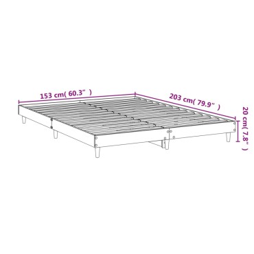 vidaXL Πλαίσιο Κρεβατιού Μαύρο 160x200 εκ. Επεξεργασμένο Ξύλο
