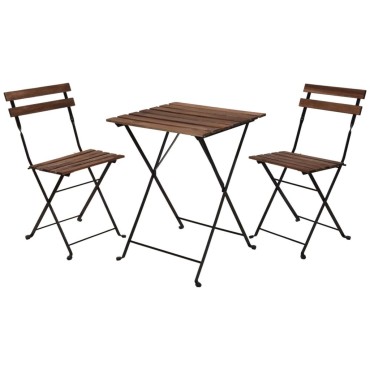 ProGarden Σετ bistro 3 τεμ. Μαύρο 55x54x71cm